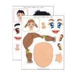 Girl and Boy Face Stickers 2 11867-apli-kids