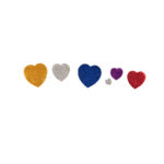 EVA foam adhesive metallic glitter hearts 2 13484-a-apli-kids