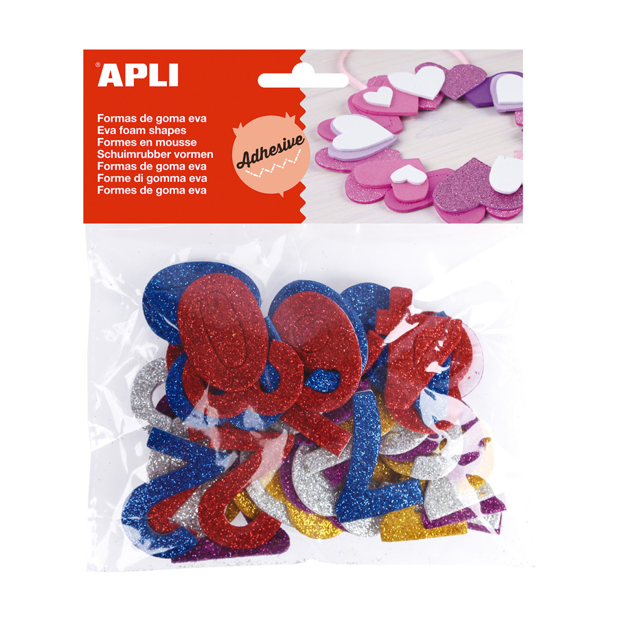 EVA foam adhesive metallic glitter numbers