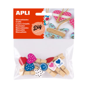 Mini wooden craft clips shapes 1 Mini wooden craft clips shapes - Image 1