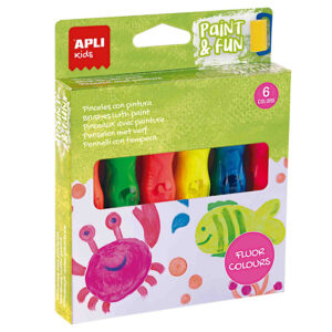 Paint tubes with brush | 6 Fluorescent Colors 2 Paint tubes with brush | 6 Fluorescent Colors - Image 1