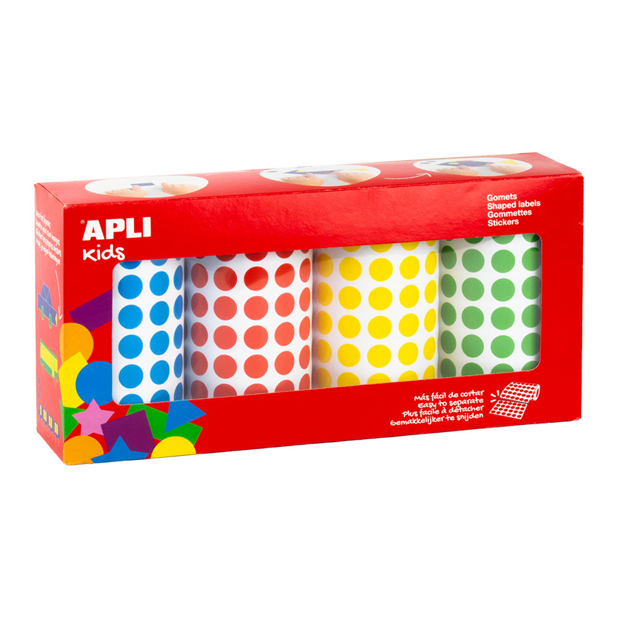 APLI Kids 35 Gekleurde Cirkels 10,5 mm - 4 kleuren