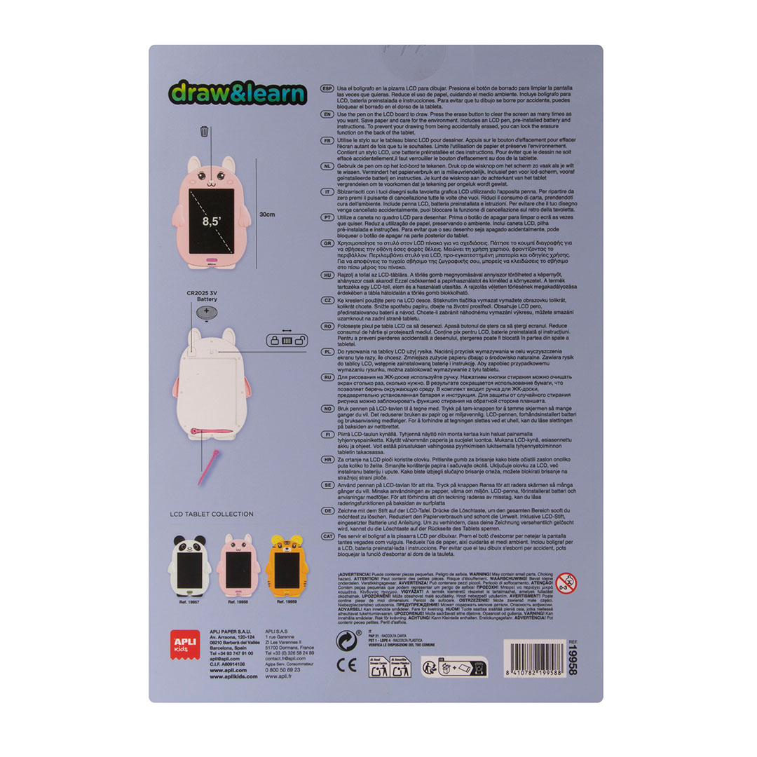 LCD Schrijf- & Tekenbord Konijn 3 tmpF406